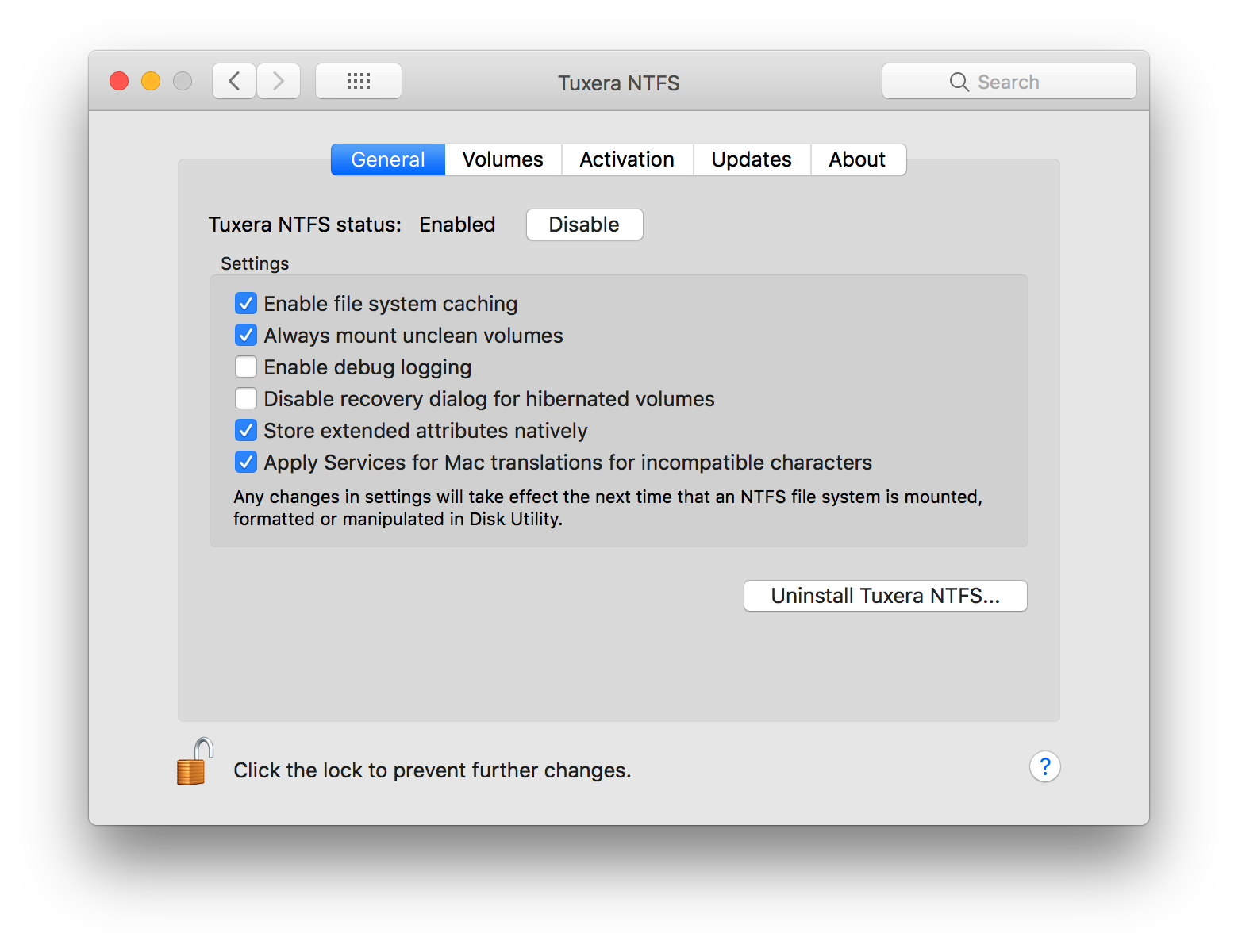 extended attributes on ntfs for mac